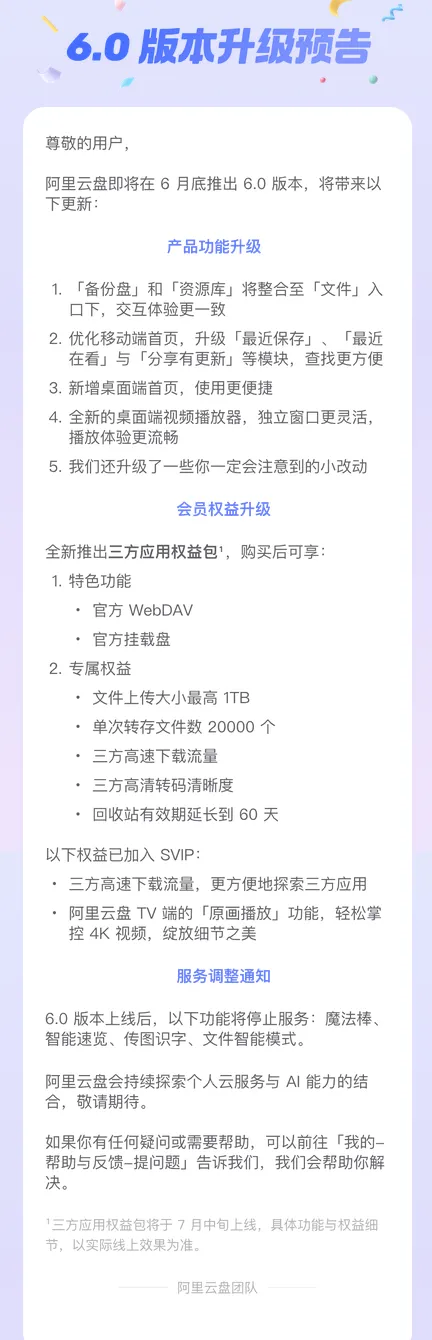 小白等TV要凉！阿里云盘全新6.0，权益包来了，这价格…… -第4张图片-分享迷